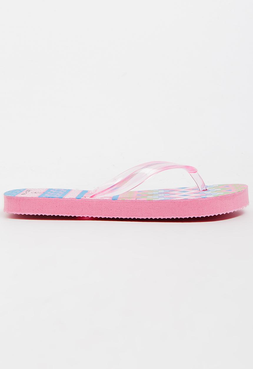 Pop Candy - Printed Flip Flops Pale Pink