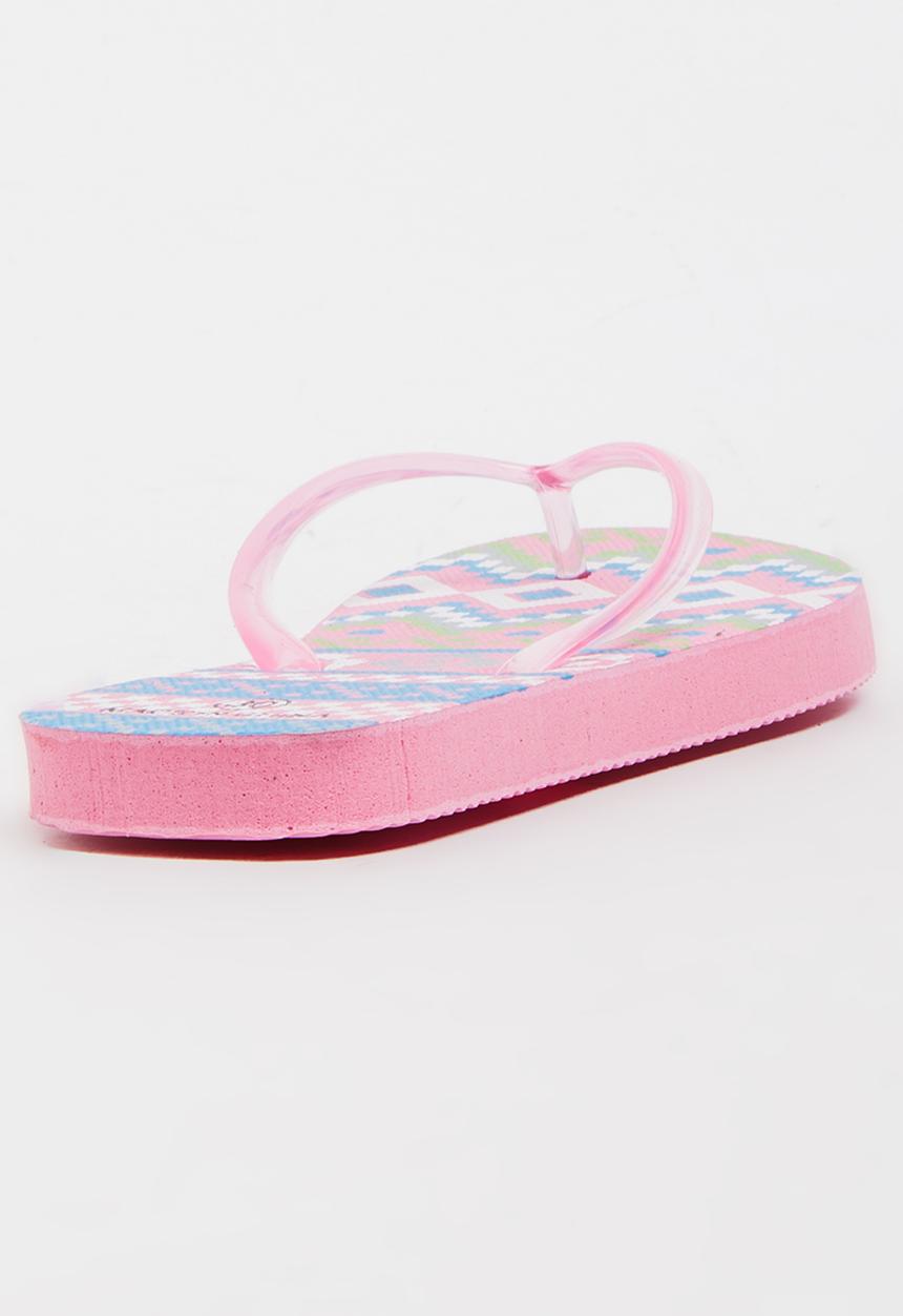 Pop Candy - Printed Flip Flops Pale Pink