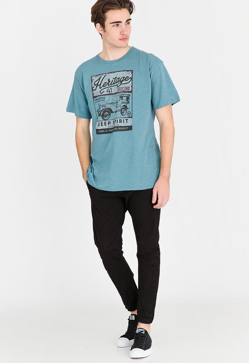 JEEP SPIRIT - Basic Crew Printed Tee Blue