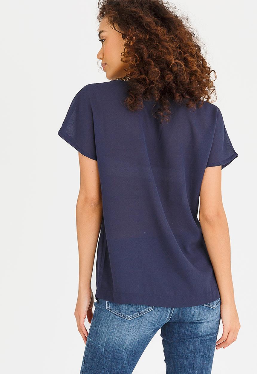 Vero Moda - Carol Short Sleeve Top Navy