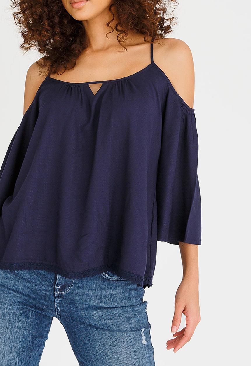 Vero Moda - Deb Cold Shoulder Top Navy