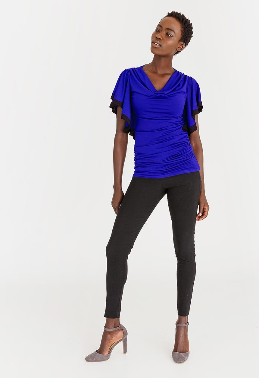 edit - Cowl Neck T-shirt Cobalt