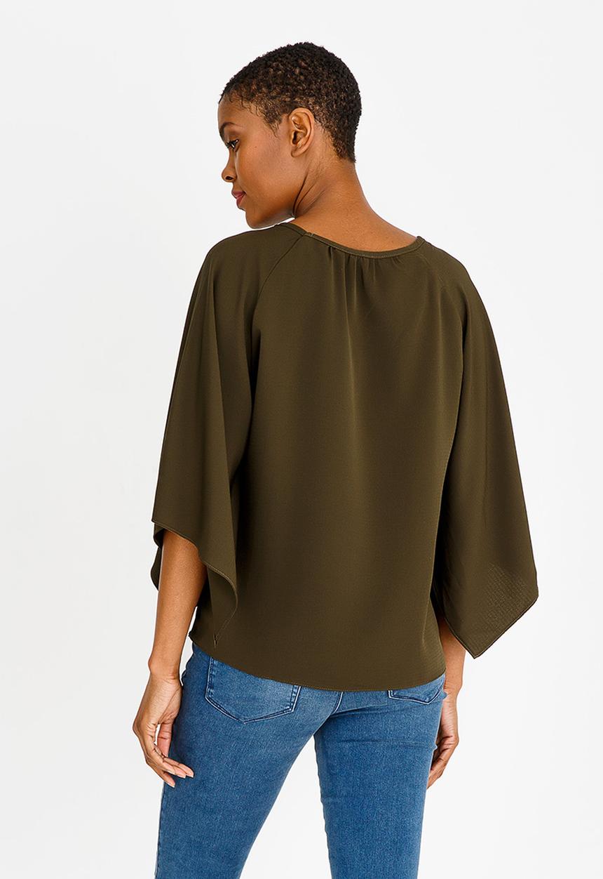 edit - Volume sleeve blouse - green