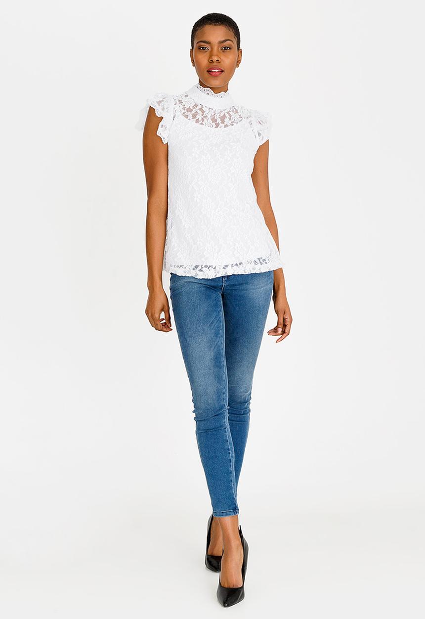 edit - Lace Top with Inner Cami White