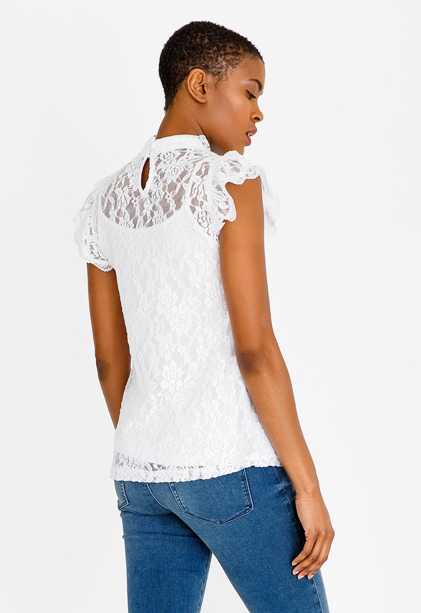 edit - Lace Top with Inner Cami White