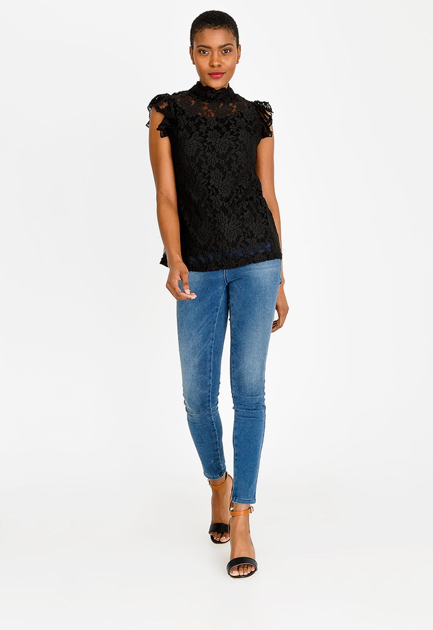 edit - Lace Top with Inner Cami Black