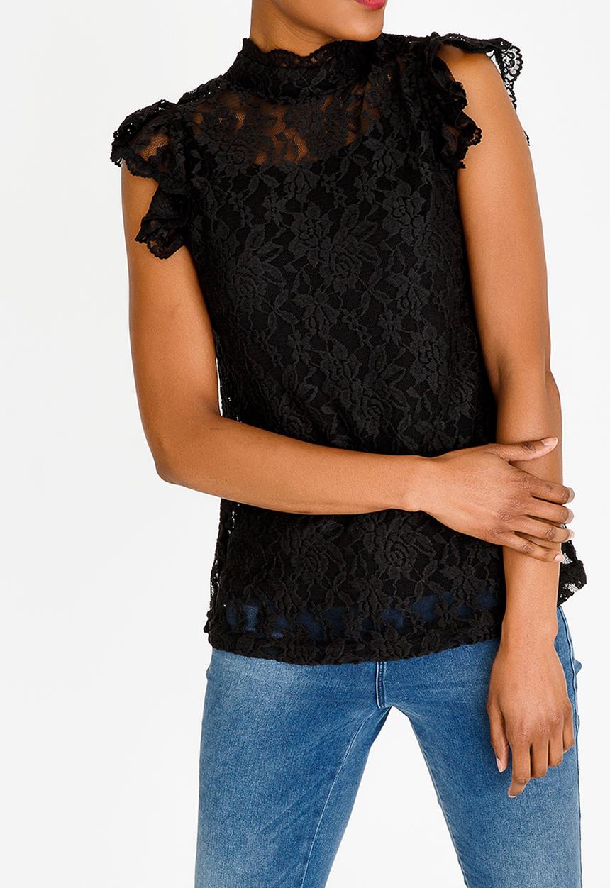 edit - Lace Top with Inner Cami Black