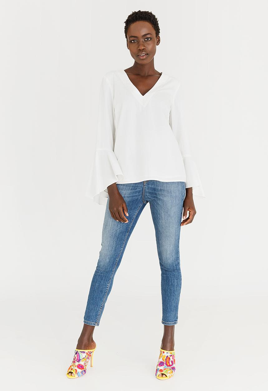 Vero Moda - Poppy Flare Sleeve Top White