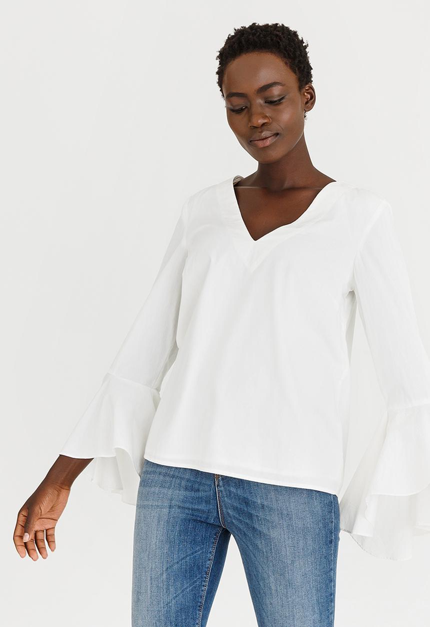 Vero Moda - Poppy Flare Sleeve Top White
