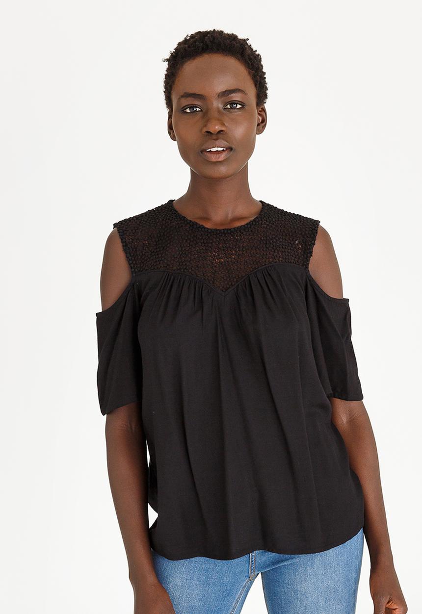 Vero Moda - Lulu Cold Shoulder Blouse Black