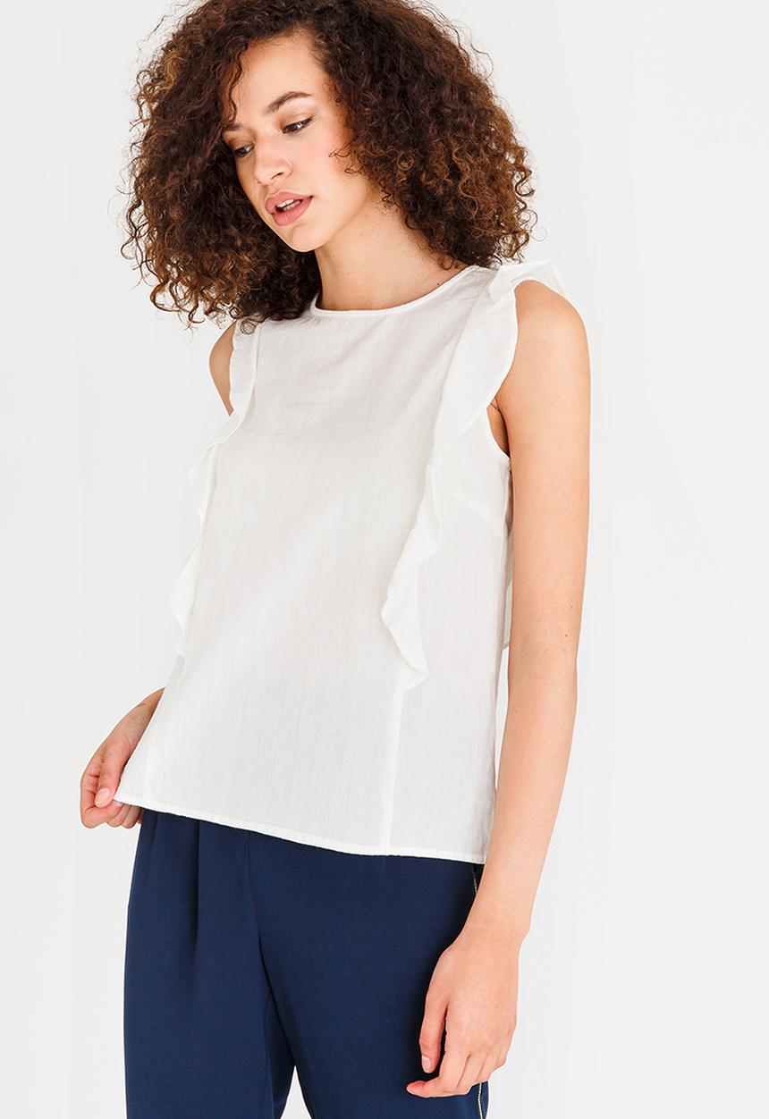 Vero Moda - Debbie Ruffle Top White