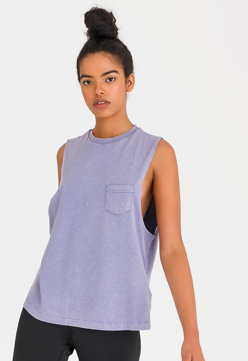 Reebok - Training Stone Wash Muscle Tee Pale Purple