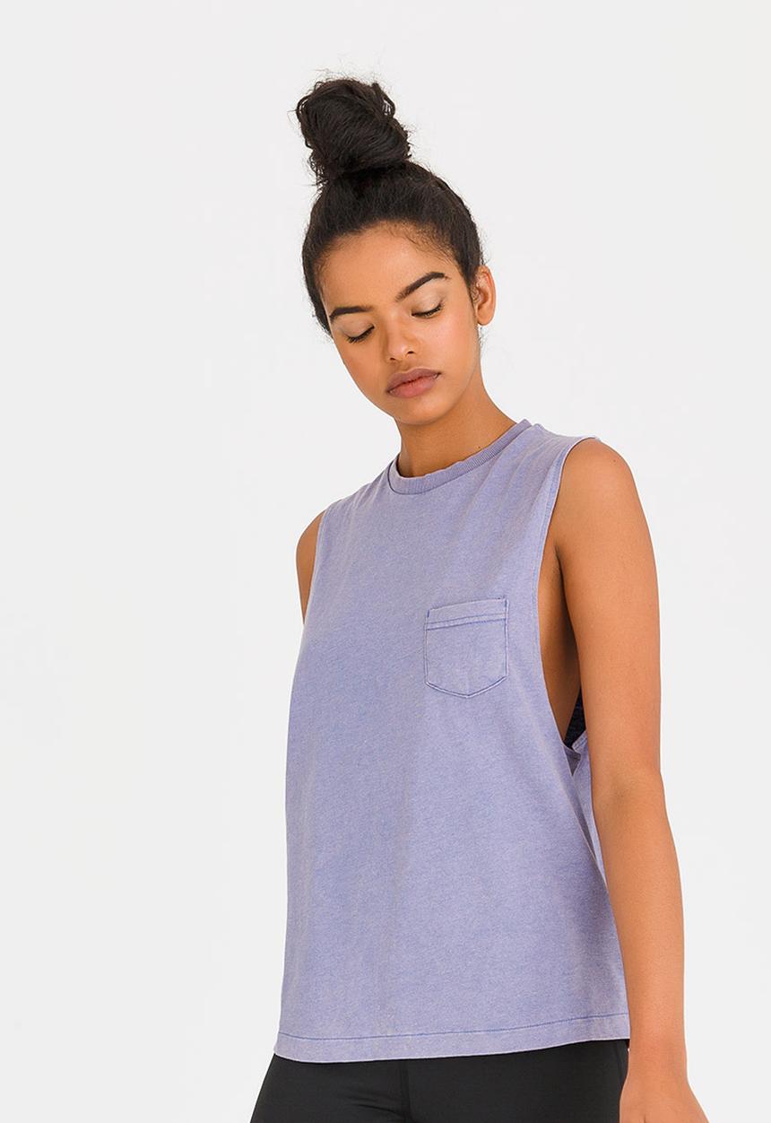 Reebok - Training Stone Wash Muscle Tee Pale Purple