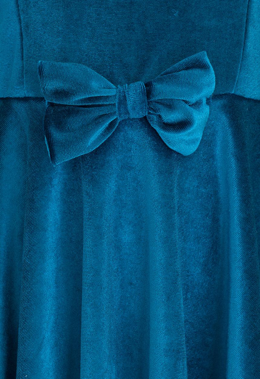See-Saw - Velour Cap Sleeve Dress Turquoise