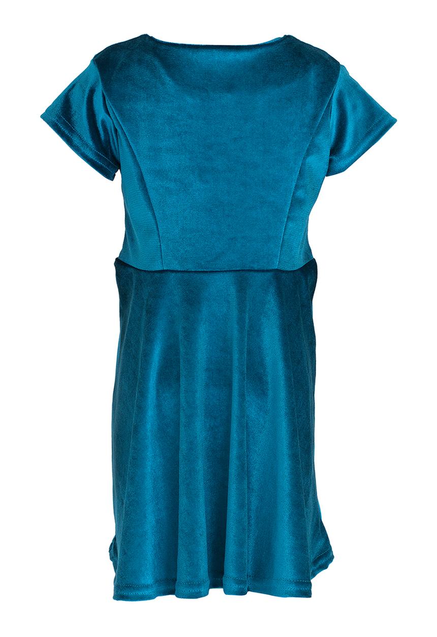 See-Saw - Velour Cap Sleeve Dress Turquoise