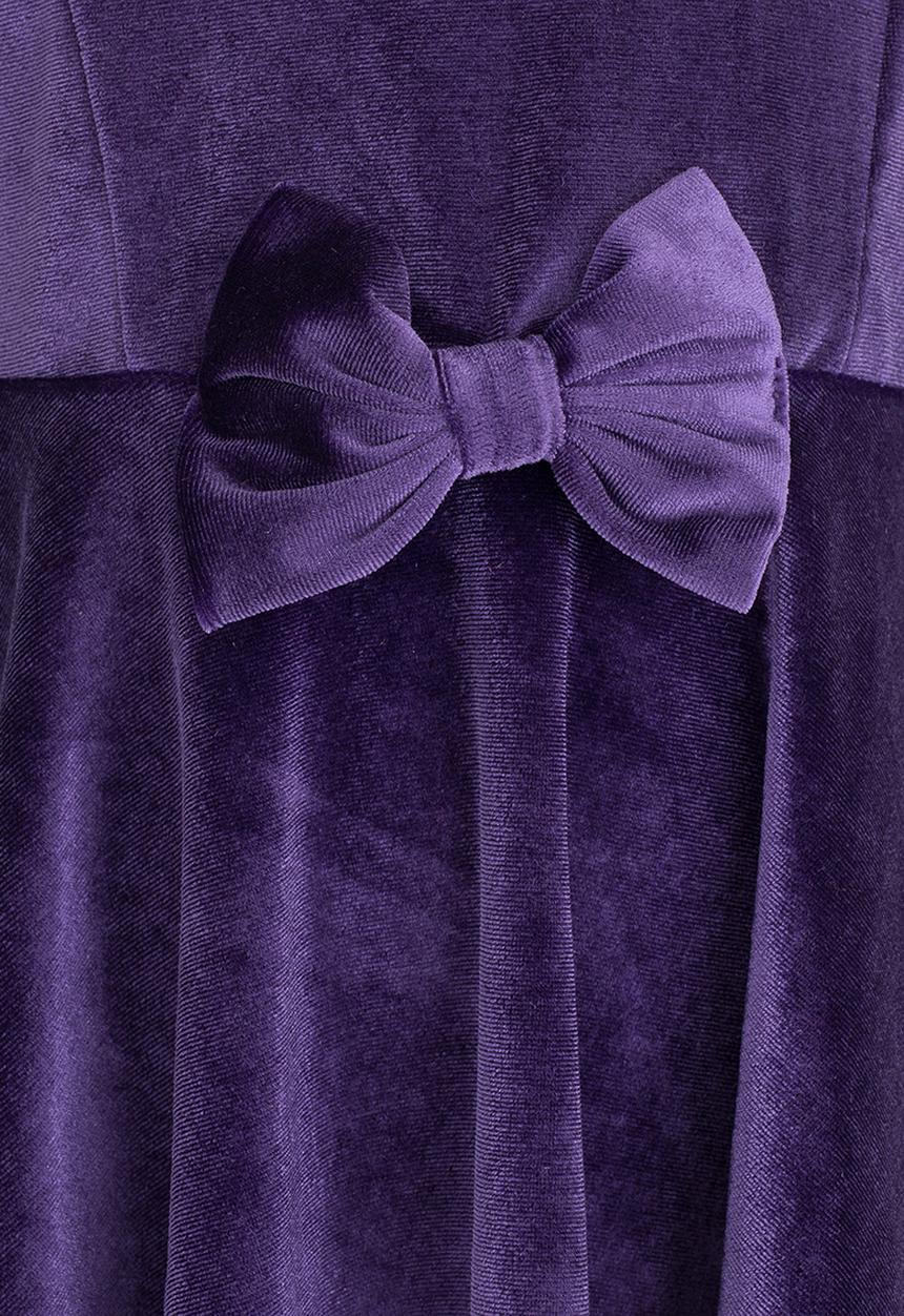 See-Saw - Velour Cap Sleeve Dress Dark Purple