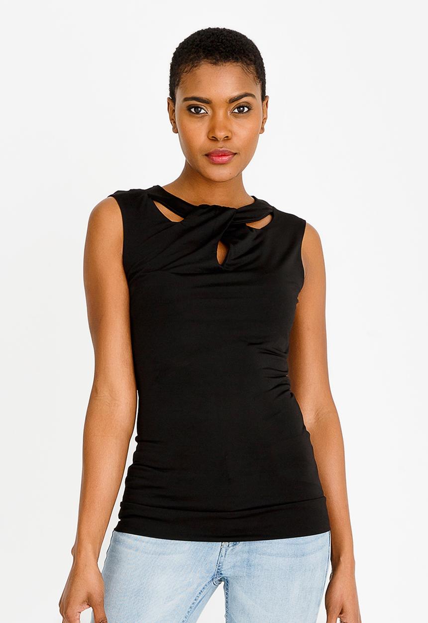 edit - Cut out detail cami - black