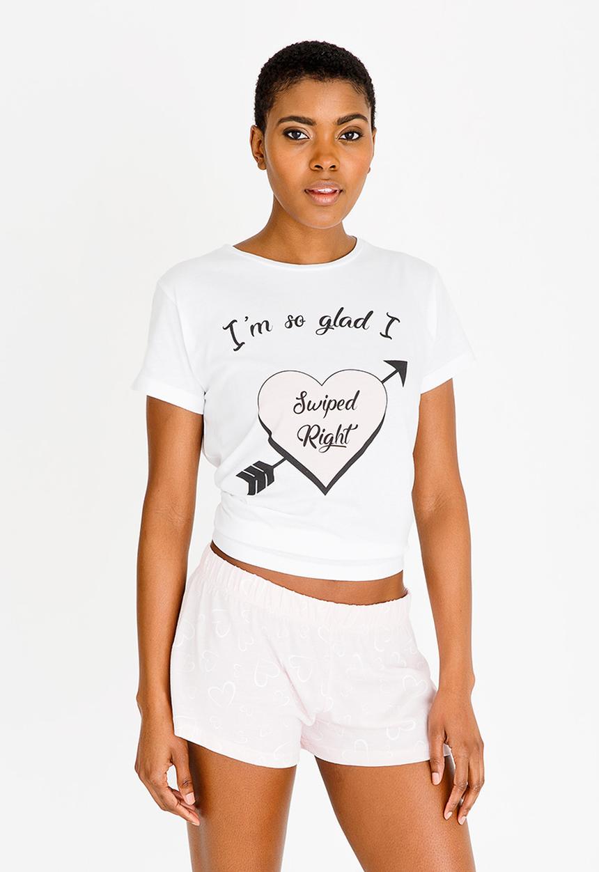 Brave Soul - Swiped Pyjama Set Mid Pink