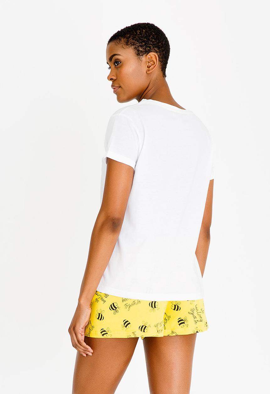 Brave Soul - Beelong Shorts Pyjama Set Yellow
