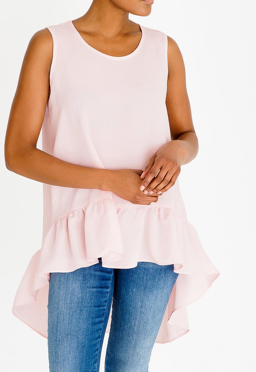 edit - Dipped hem top - pink 