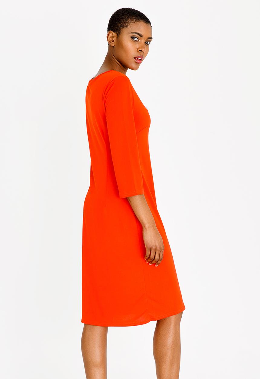 edit - 3/4 Sleeve tunic dress - orange