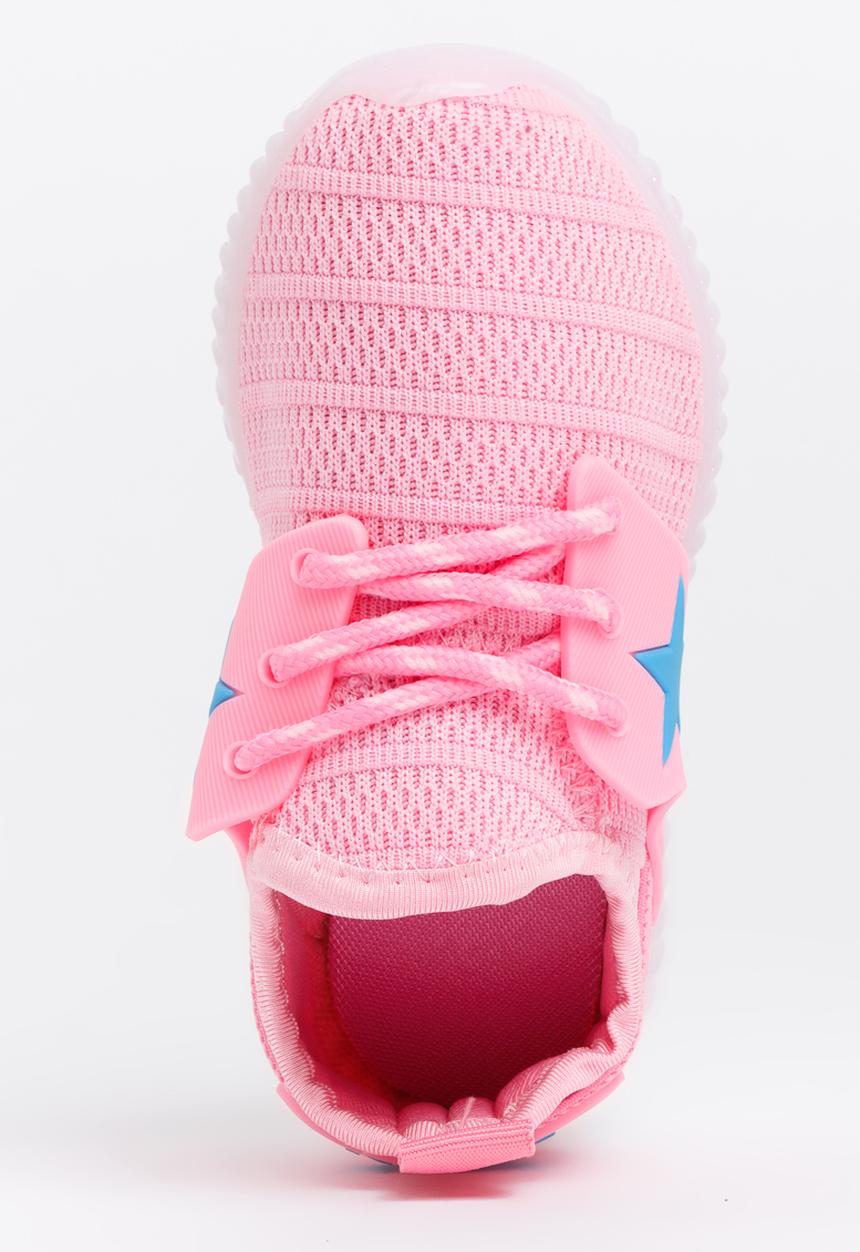 Pop Candy - Mesh Sneakers with Lights Mid Pink