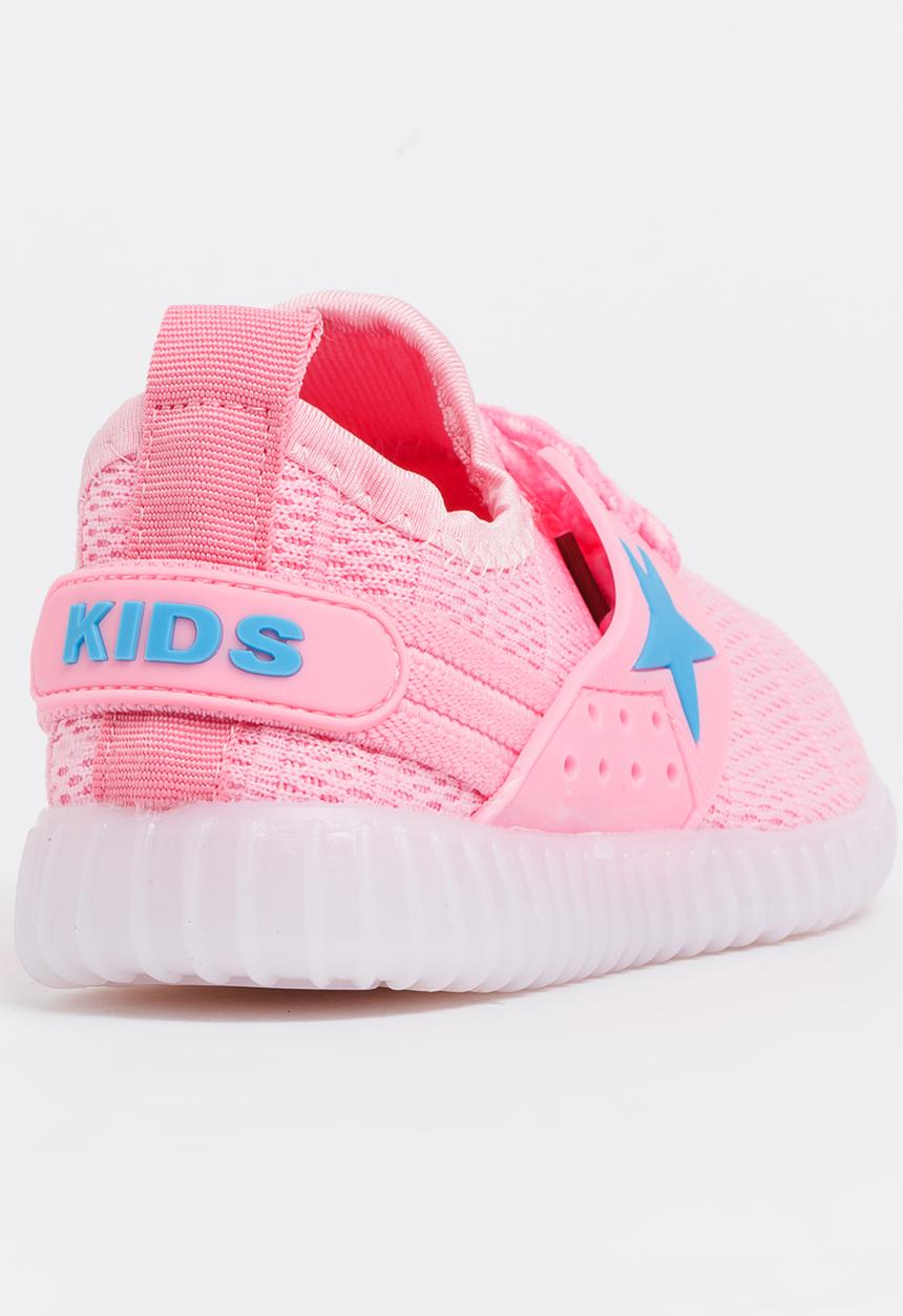 Pop Candy - Mesh Sneakers with Lights Mid Pink