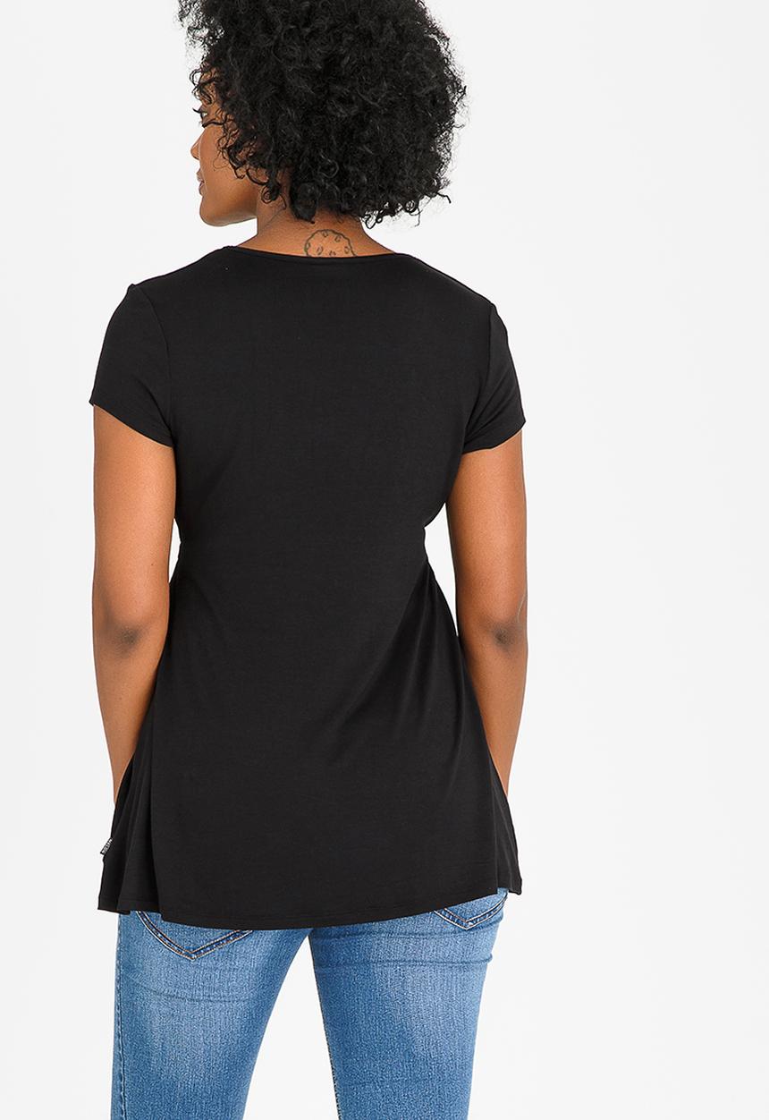 Cherry Melon - Basic Underbust Smock Top Black