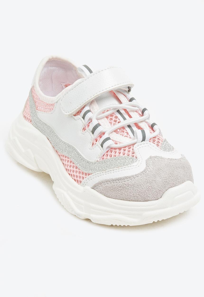 Pop Candy - Glitter mesh sneaker - pink & white 