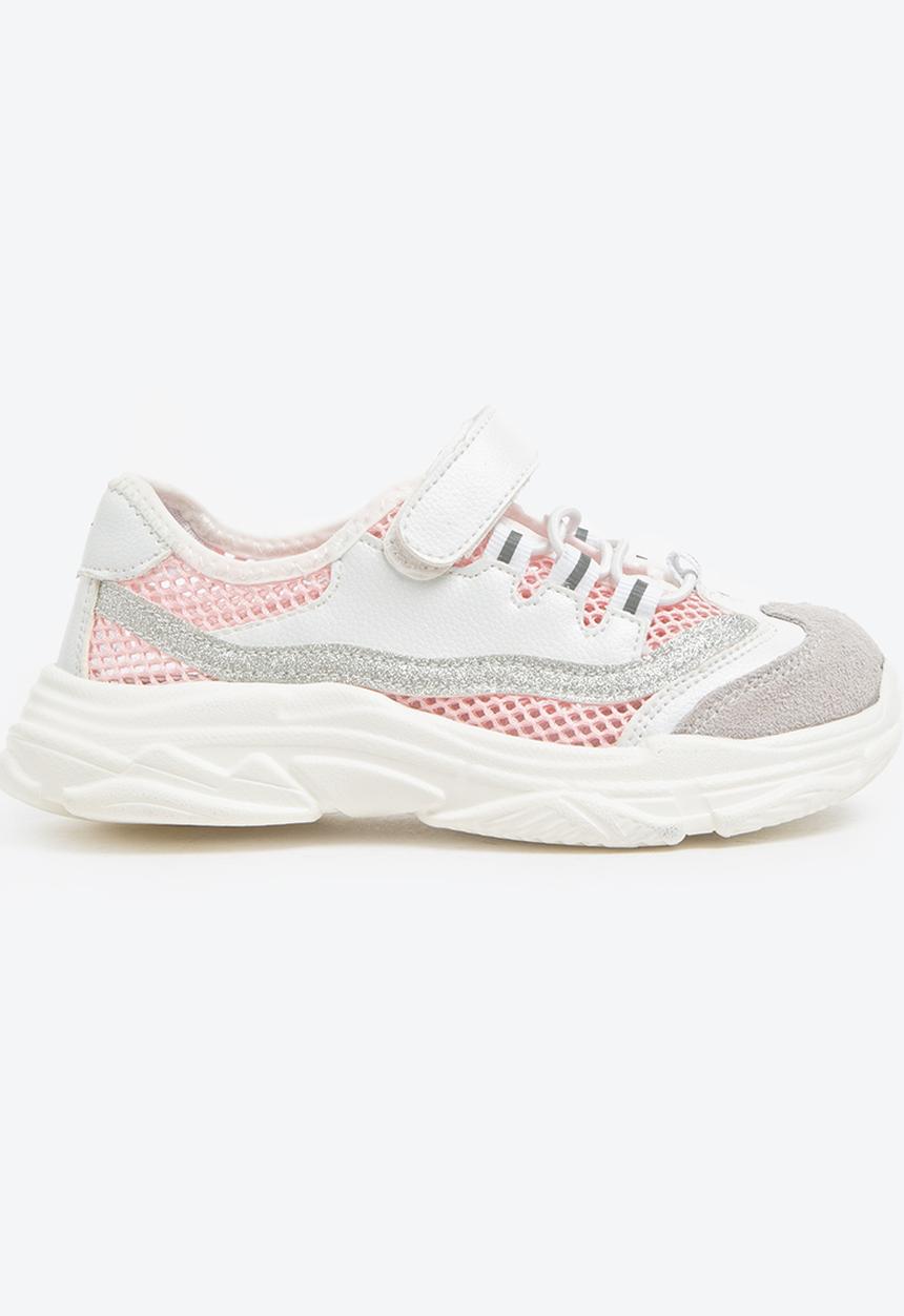 Pop Candy - Glitter mesh sneaker - pink & white 