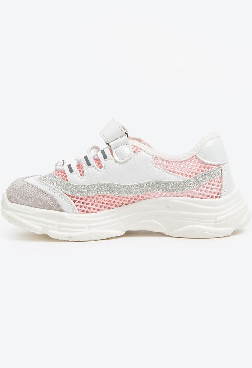 Pop Candy - Glitter mesh sneaker - pink & white 
