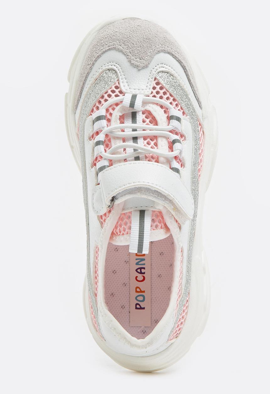 Pop Candy - Glitter mesh sneaker - pink & white 