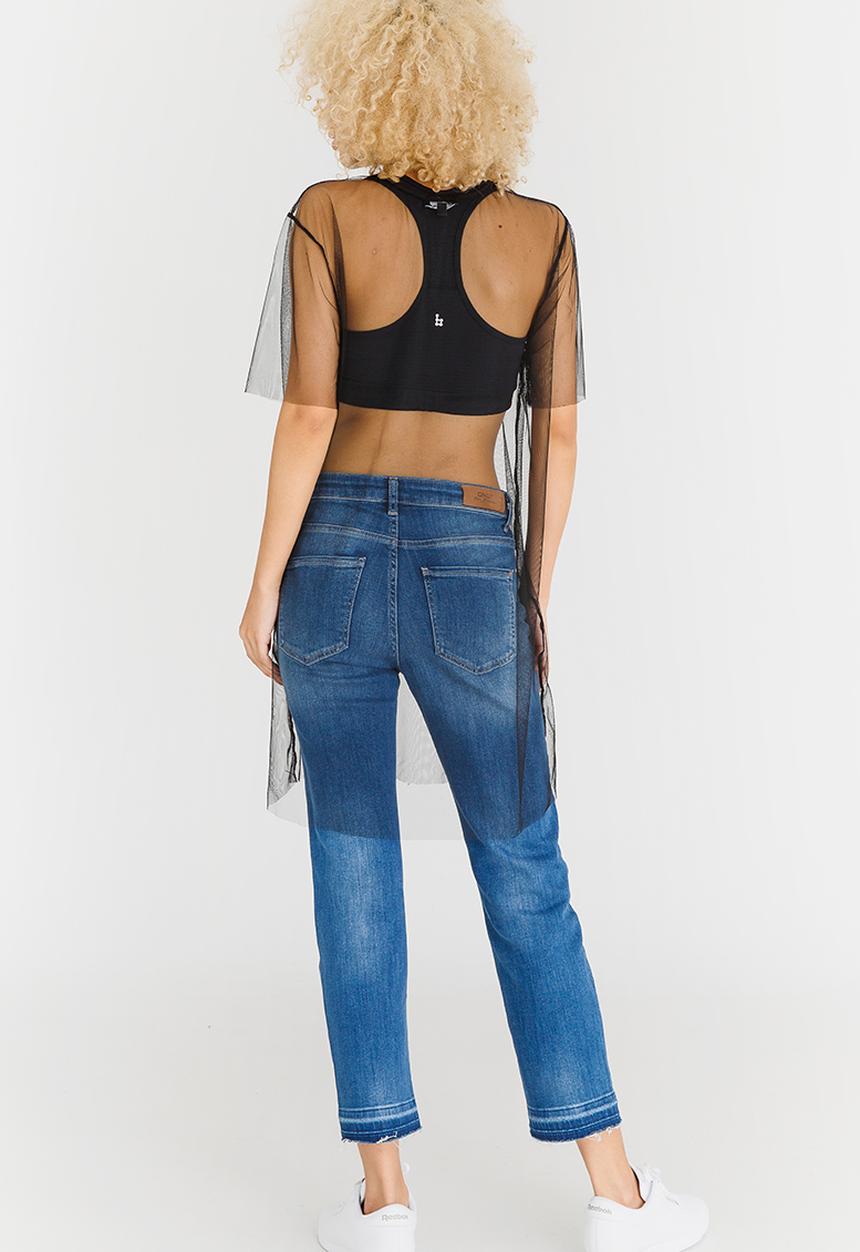 STYLE REPUBLIC - Oversized Mesh T-shirt Black
