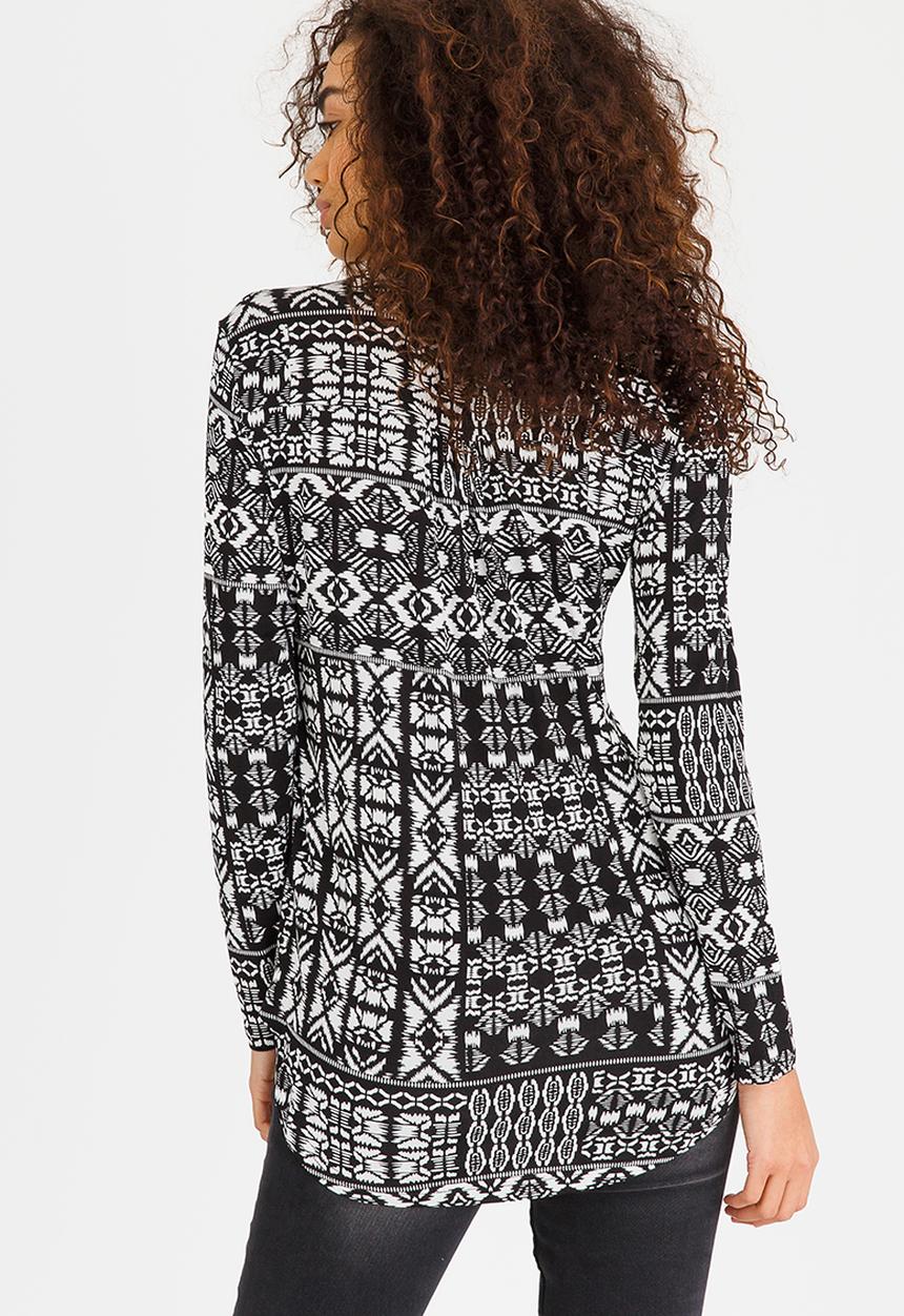 Kate Jordan - Rose Gold Trim Top Black and White