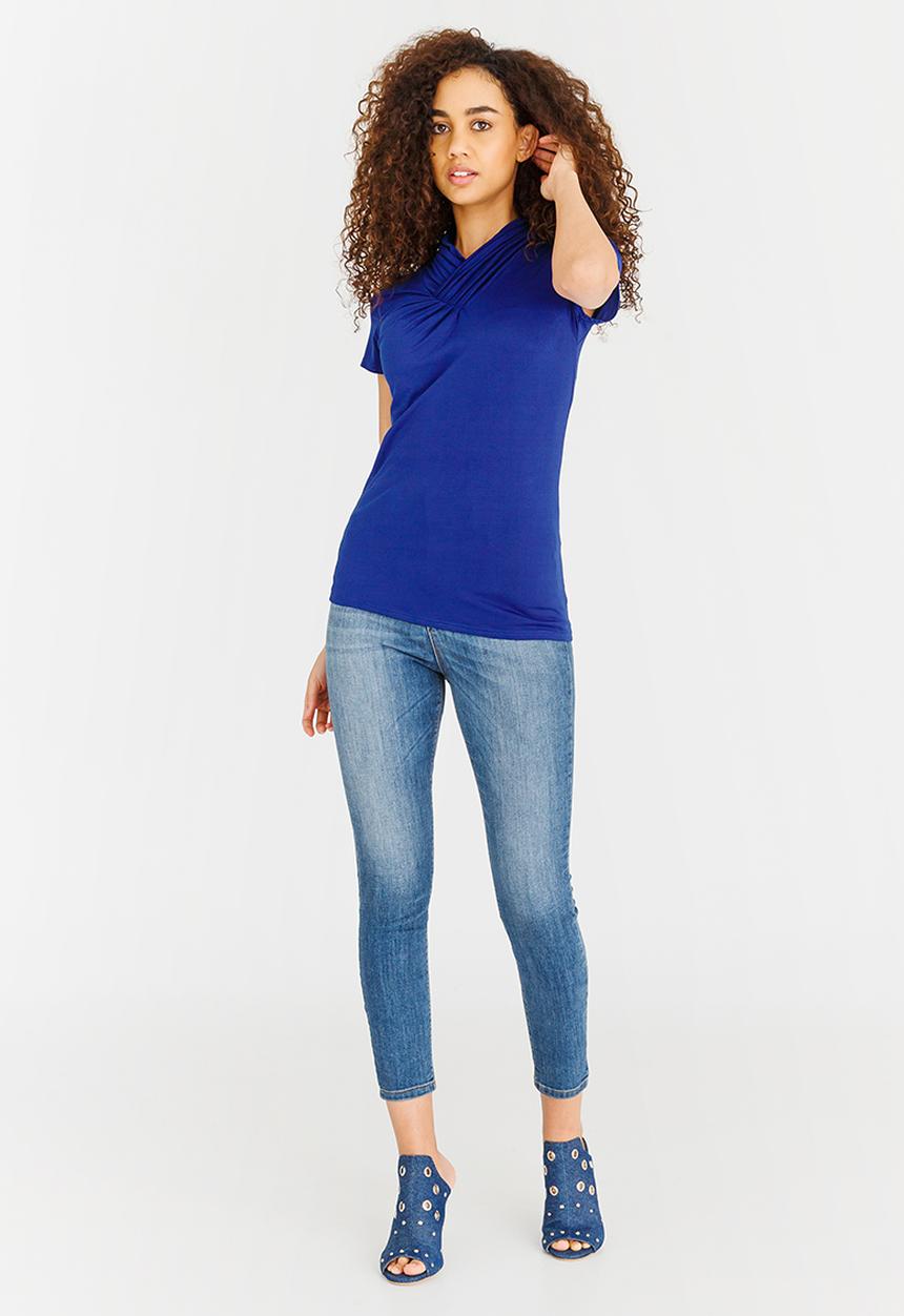 edit - Neckline Detail Top Cobalt