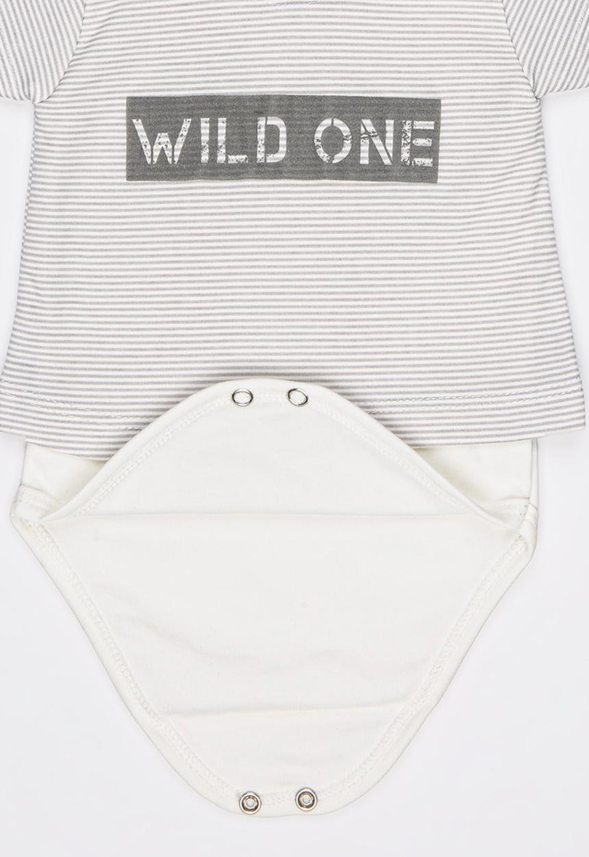 Baby Corner - Short Sleeve T-Shirt Bodysuit Grey