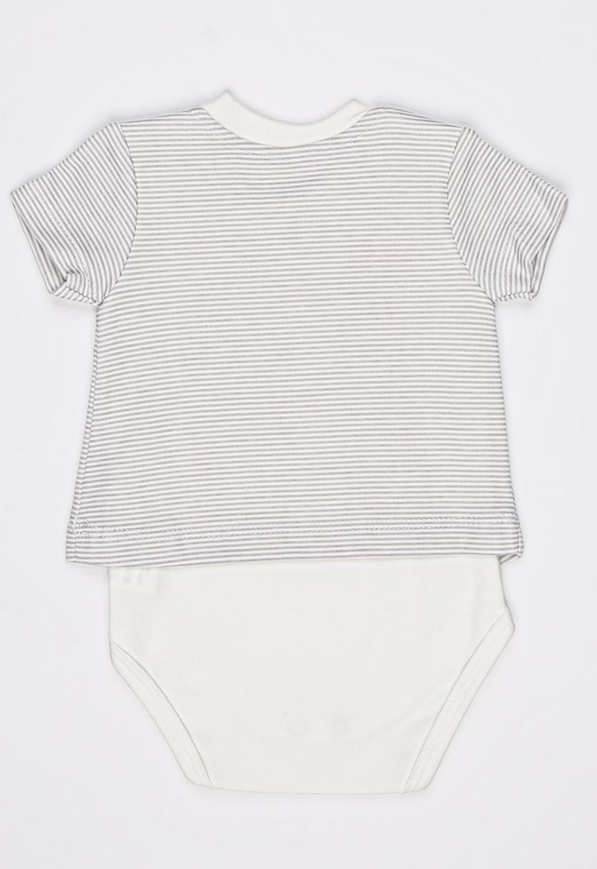 Baby Corner - Short Sleeve T-Shirt Bodysuit Grey