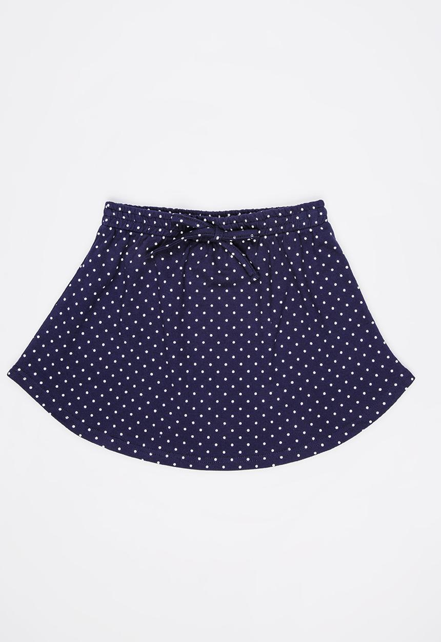 See-Saw - Knee Length Printed Knit Skirt Blue and White