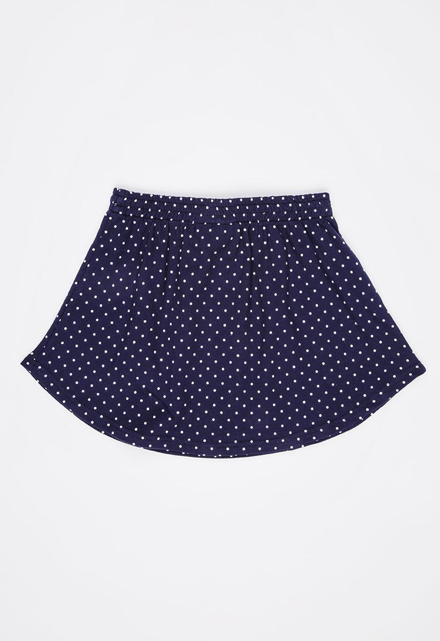 See-Saw - Knee Length Printed Knit Skirt Blue and White