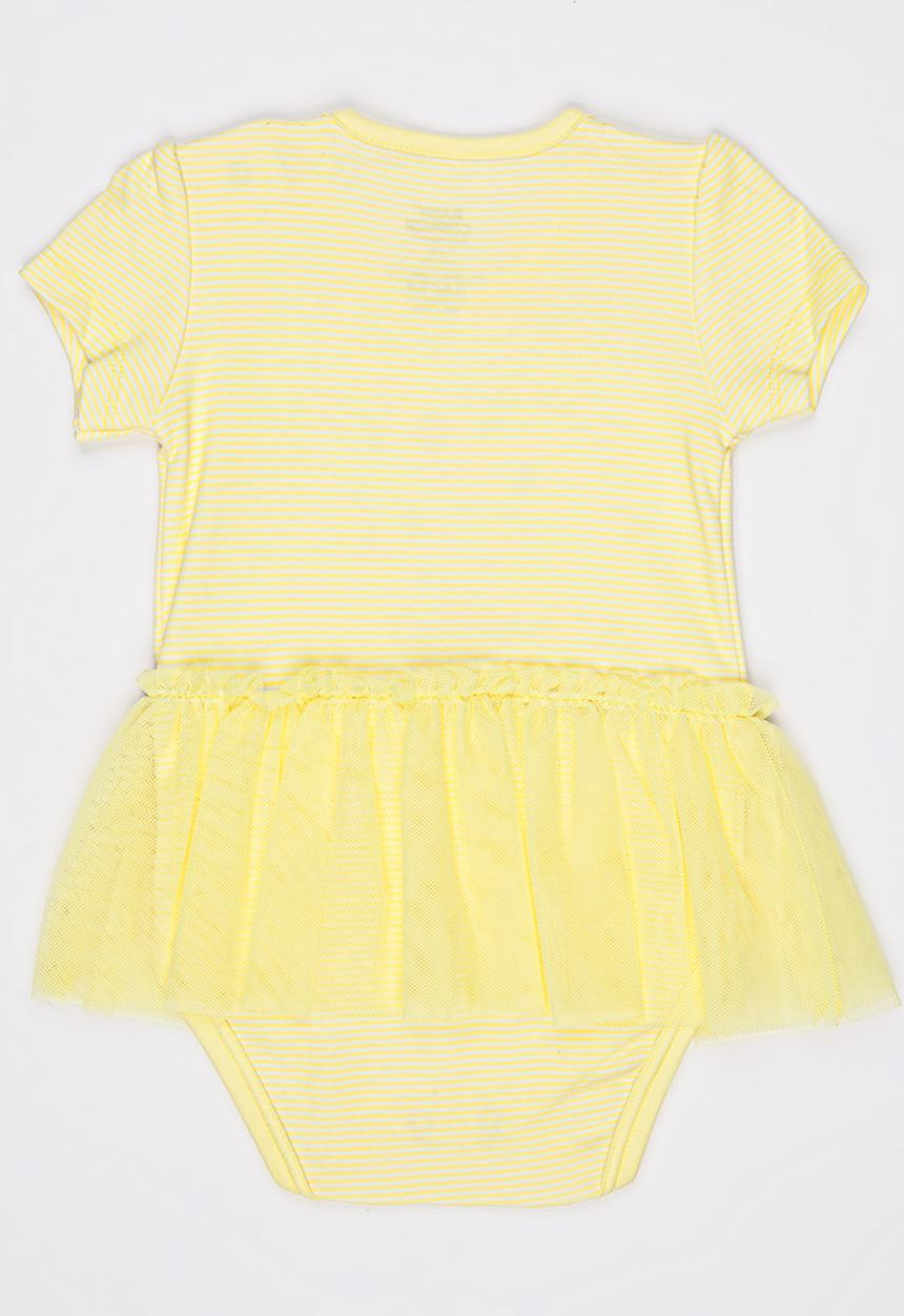 Baby Corner - Short Sleeve Tutu Bodysuit Dress Yellow