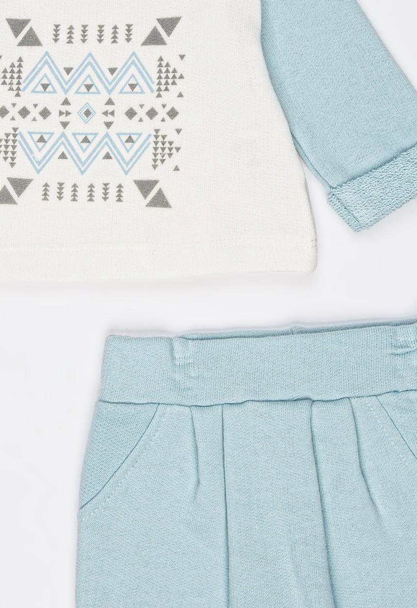 Baby Corner - French Terry Harem Pants Set Multi-colour