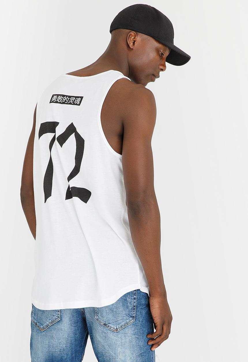 Brave Soul - Omega Asian Print Vest White