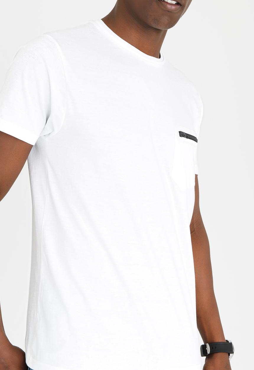 Brave Soul - Faustianh Zip Pocket Tee White