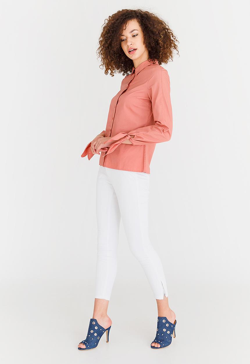 Vero Moda - Rome Embroidered Long Sleeve Shirt Peach