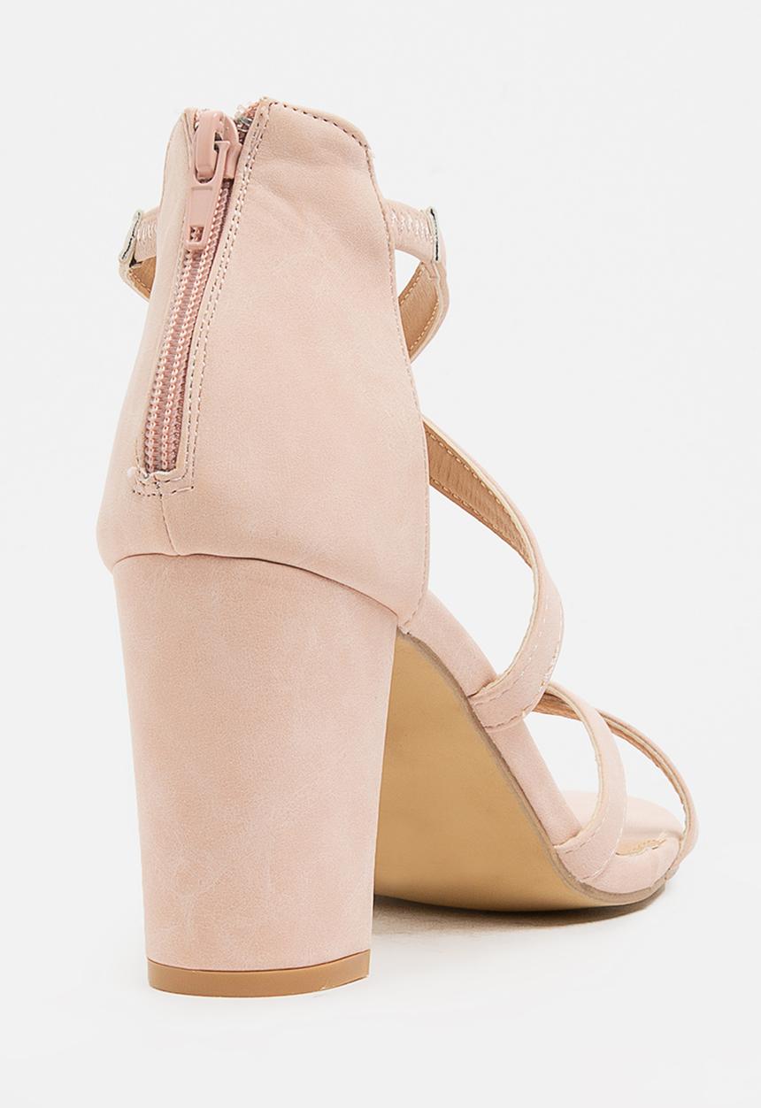 Jada - Crossover Strappy Heels Pale Pink