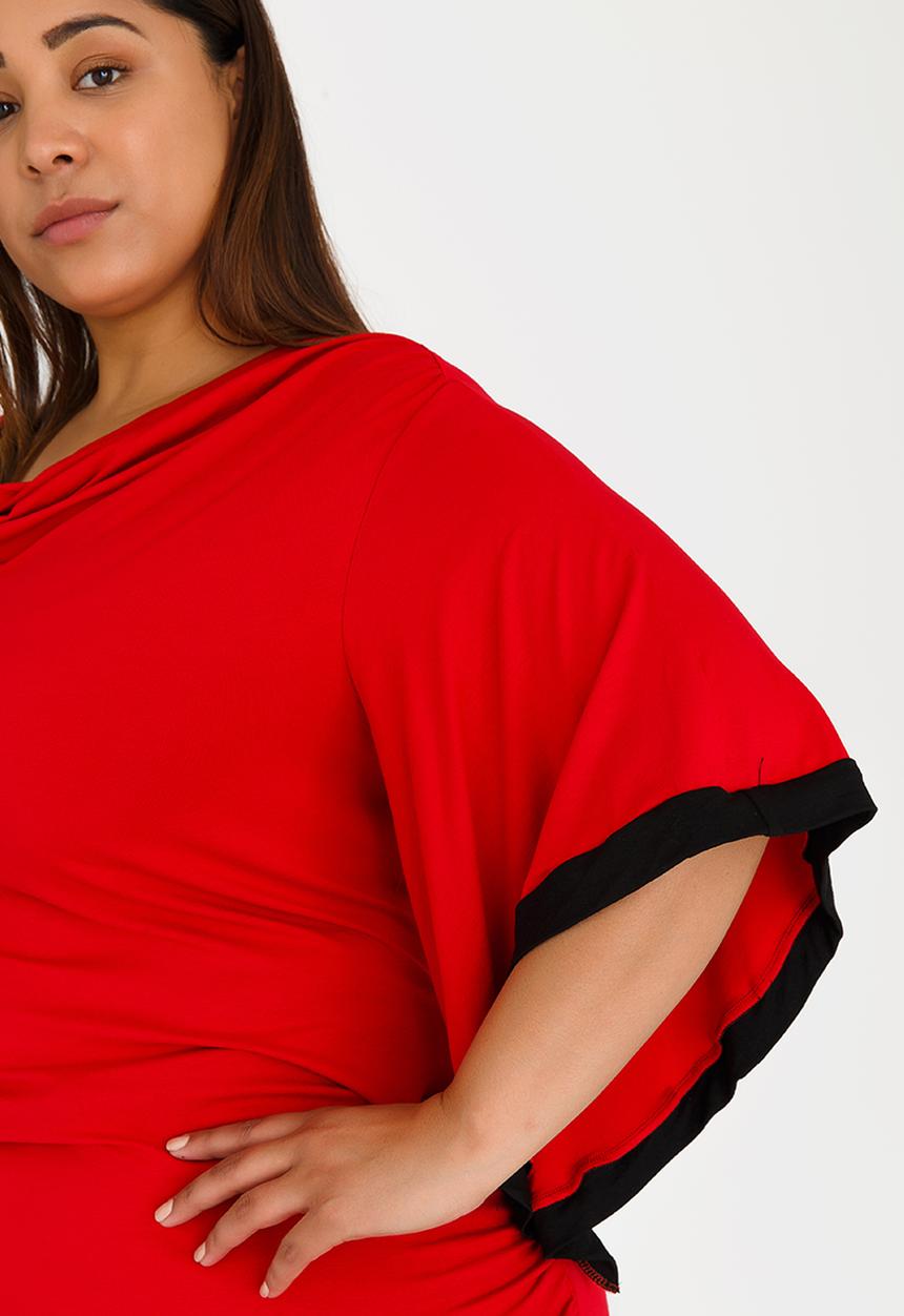 edit Plus - Colour Blocked Top Red