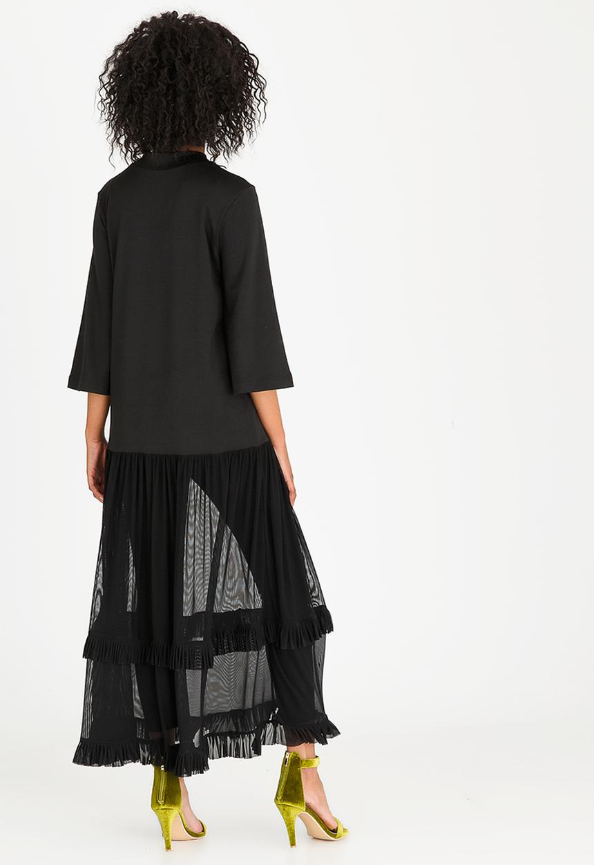 STYLE REPUBLIC - Mesh Inset Overlay T-shirt Black