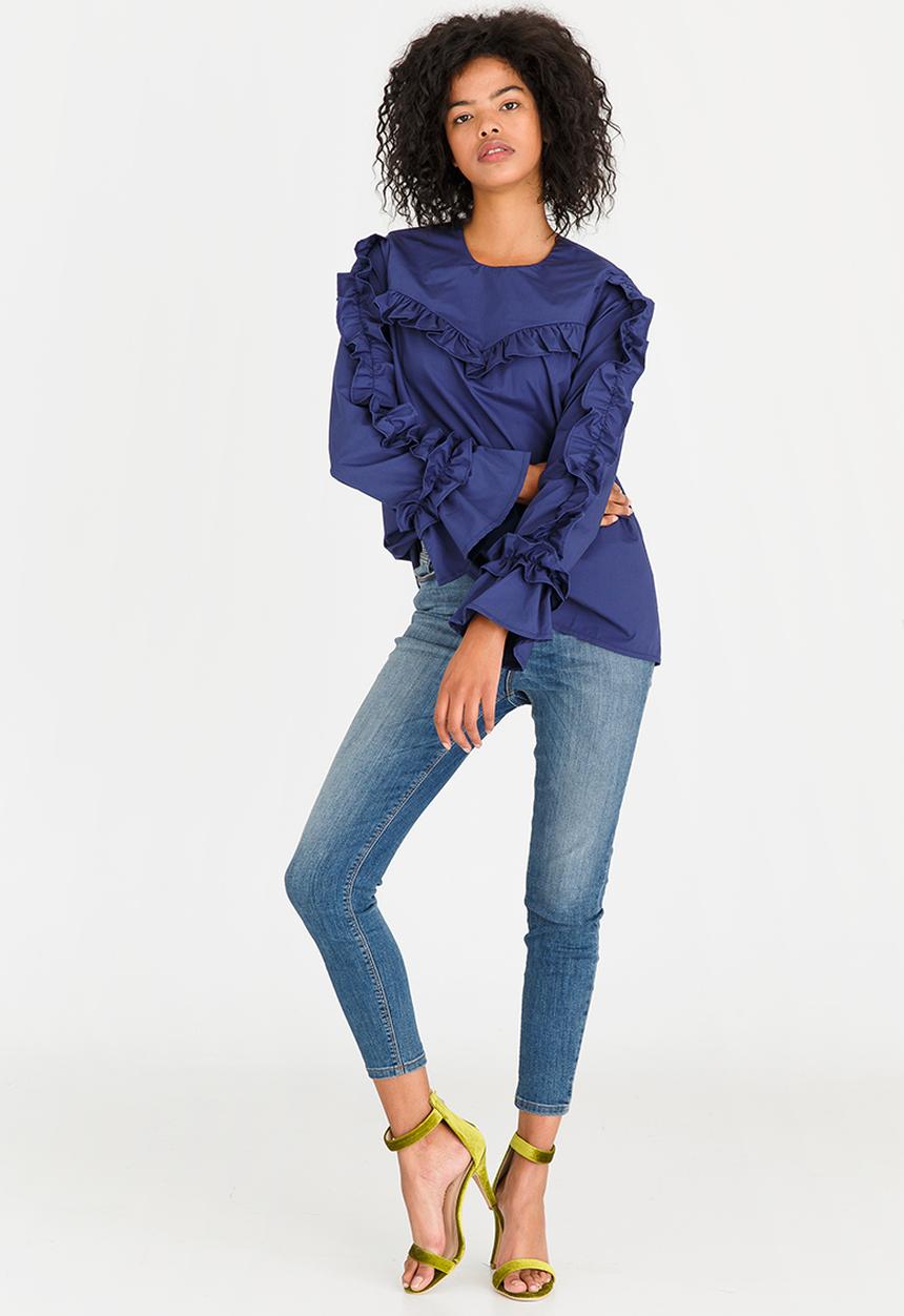 STYLE REPUBLIC - Frill Detail Blouse Navy