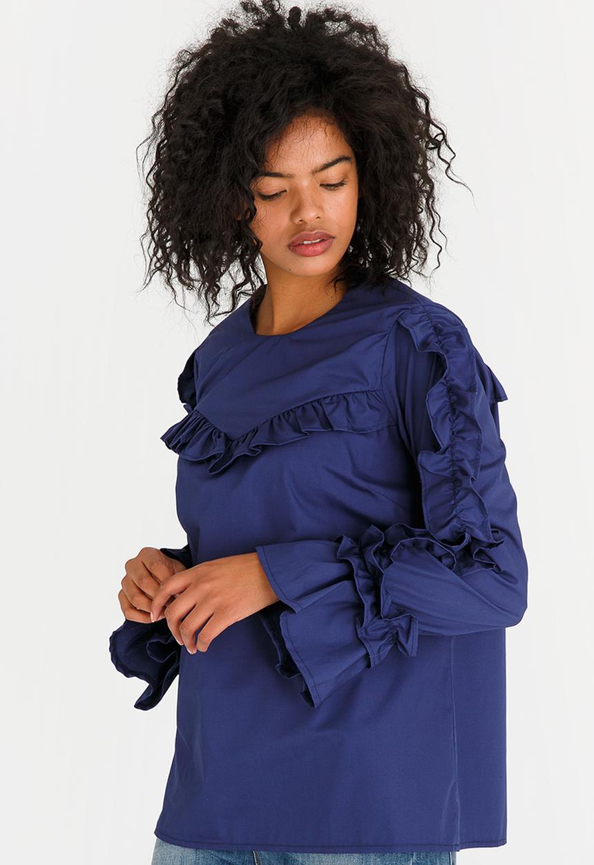 STYLE REPUBLIC - Frill Detail Blouse Navy