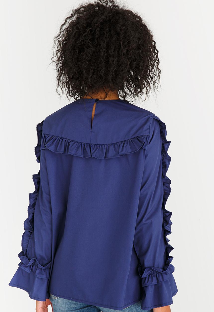 STYLE REPUBLIC - Frill Detail Blouse Navy